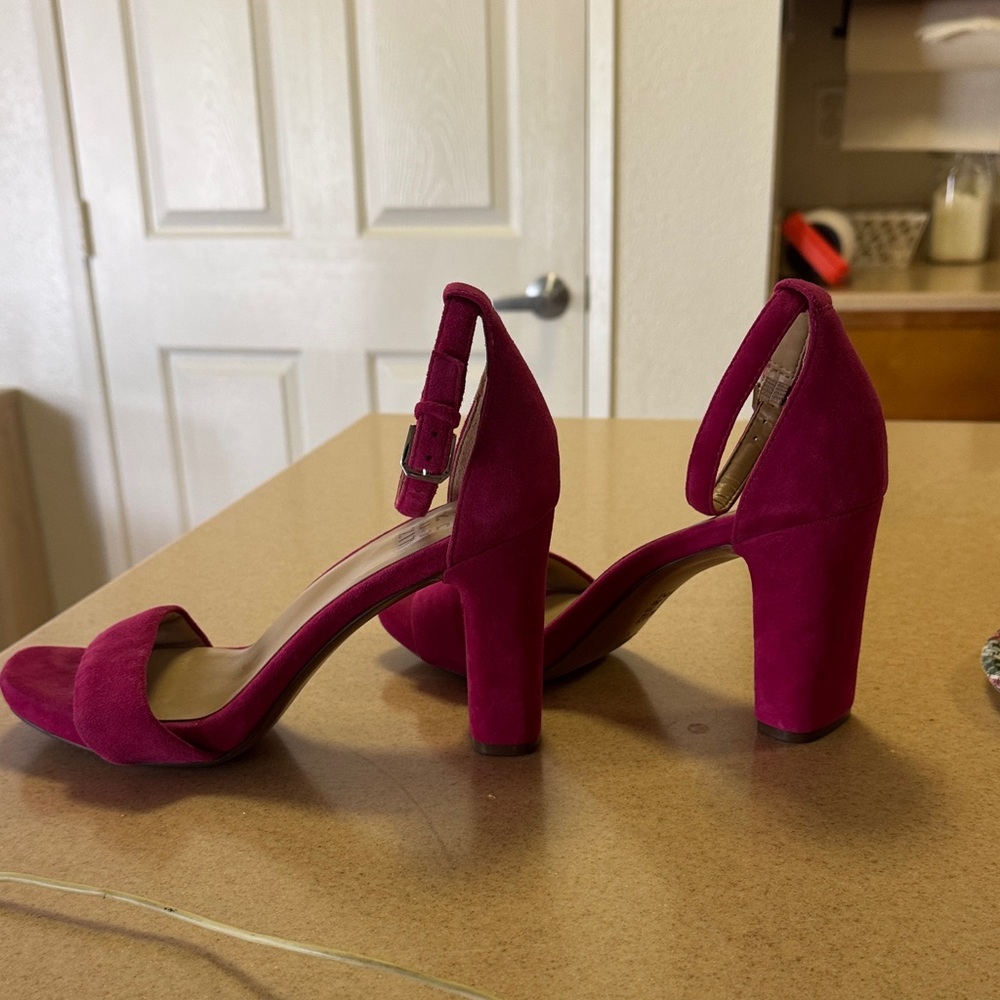 Naturalizer Women's Fuchsia Suede Block Heels 8.5 - Picture 5 of 5